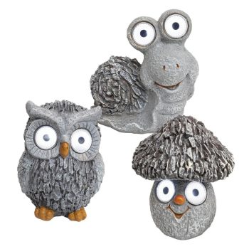   SOMOGYI Home MX 639 napelemes kerti lámpa, gomba / bagoly / csiga, 2 db fehér LED, automatikus, akkumulátoros