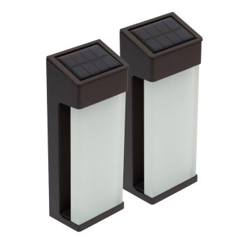   SOMOGYI Home MX 655/2 napelemes fali lámpa, 2 db SMD LED, napelem és töltő, automatikus