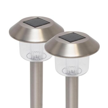   SOMOGYI Home MX 762/2 napelemes kerti lámpa, 1 db színváltó LED, rozsdamentes fém, időjárásálló, automatikus, színes