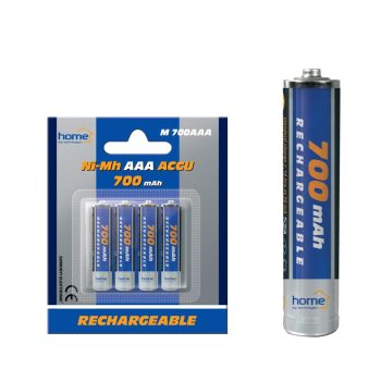  SOMOGYI Home M 700AAA akkumulátor AAA, NiMH akkumulátor, mini ceruza, 1,2V 700 mAh kapacitás, 4 db/csomag