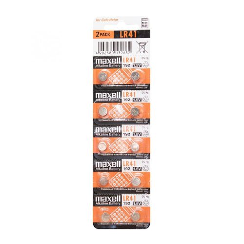 SOMOGYI Maxell LR41 gombelem, alkáli, LR41, 1,5V, 10 db/csomag