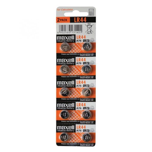 SOMOGYI Maxell LR44 gombelem, alkáli, LR44, 1,5V, 10 db/csomag