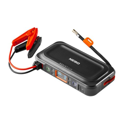 SOMOGYI NEBO NEB-PBK-0004-G Assist-Air Jump Starter, 1500 A, 55,5 Wh akkumulátor, 120 PSI, 1x USB-A (2,1 A), 1x USB-C (20 W), 200 lm, indítás rásegítő