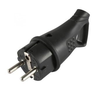   SOMOGYI Home NGD 02 földelt dugvilla 45°-os kábelvezetéssel, kül- és beltéren is használható, max. 3680 W, fekete