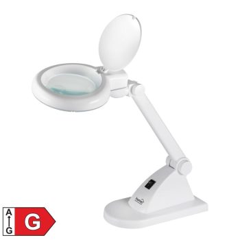   SOMOGYI Home NKLL 06 LED-es nagyítós asztali lámpa, 30 hidegfényű LED, 6500 K, 400 lm, 3 dioptria nagyítás, 12 dioptria másodlagos lencse