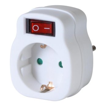   SOMOGYI Home NVK 1/WH hálózati aljzat, gyermekvédelemmel ellátva, kapcsolós, IP20 kivitel, max. 3680W, fehér