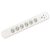 SOMOGYI Home NVT 06K USB/WH túlfeszültség védett hálózati elosztó, 1,4 m, kapcsolós, H05VV-F 3G1,5 mm2 kábel, 6 aljzat, max. 3680W, falra akasztható, USB töltőaljzatok