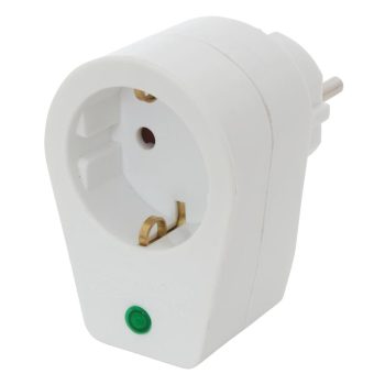   SOMOGYI Home NVT 1/WH túlfeszültség védett hálózati aljzat, gyermekvédelemmel ellátva,  túlfeszültségvédelem 4500 A-ig, IP20 kivitel, max.3680W, fehér