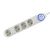 SOMOGYI Home NV 04TK/WH talpkapcsolós elosztó világító kapcsolóval, 1,5 m, H05VV-F 3G1,0 mm2 kábel, 4 aljzat gyermekvédelemmel, max. 3500W, fehér