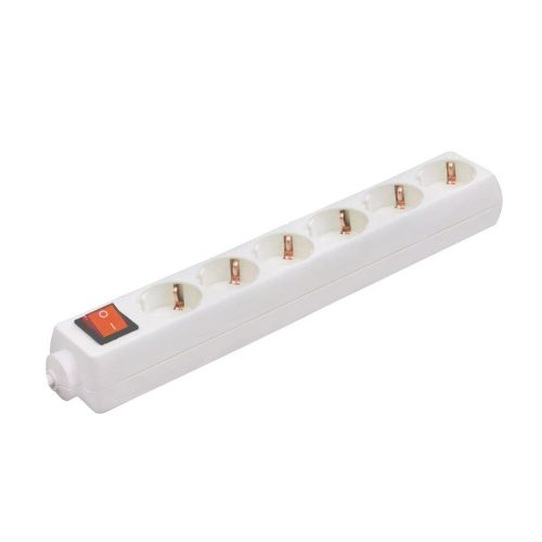 SOMOGYI Home NV 06K hálózati elosztó, szerelhető, 6 gyermekvédelemmel ellátott kapcsolós aljzat, max. 3500W, fehér