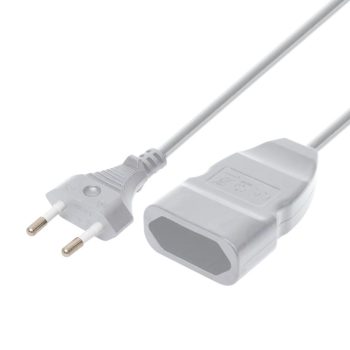   SOMOGYI Home NV 12-5/WH EURO kéteres hosszabbító, 5 m,  H03VVH2-F 2x0,75 mm2 kábel, 250V~/2,5A/max.575W, fehér színű