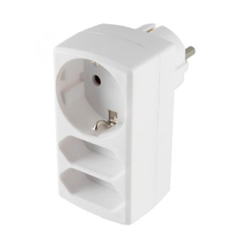   SOMOGYI Home NV 131/WH hálózati elosztó, 3 aljzat, 2 EURO aljzat, 1 védőérintkezős aljzat (max. 3680W), fehér