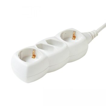   SOMOGYI Home NV 14/WH hálózati elosztó, 1,5 m, H05VV-F 3G1,0 mm2 kábel, IP 20 kivitel, 2 védőérintkezős és 2 euro aljzat, max. 3500W, fehér