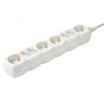   SOMOGYI Home NV 18-3/WH/1,5 hálózati elosztó, 3 m, H05VV-F 3G1,5 mm2 kábel, IP 20 kivitel, 4 védőérintkezős és 4 euro aljzat, max. 3500W, fehér