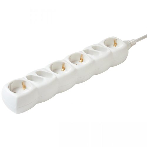 SOMOGYI Home NV 18/WH hálózati elosztó, 1,5 m, H05VV-F 3G1,0 mm2 kábel, IP 20 kivitel, 4 védőérintkezős és 4 euro aljzat, max. 3500W, fehér