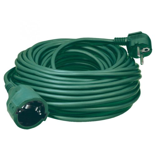 SOMOGYI Home NV 2-10/GR/1,5 hosszabbító, 10 m, H05VV-F 3G1,5 mm2 kábel, IP 20 kivitel, 250V~/16A/3680W, pipa alakú dugó és egyenes lengő aljzat, zöld színű