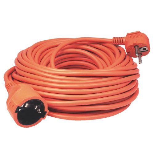 SOMOGYI Home NV 2-20/OR/1,5 hosszabbító, 20 m, H05VV-F 3G1,5 mm2 kábel, IP 20 kivitel, 250V~/16A/3680W, pipa alakú dugó és egyenes lengő aljzat, narancssárga színű