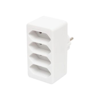   SOMOGYI Home NV 24/WH hálózati elosztó, 4 EURO aljzat gyermekvédelemmel ellátva, max. 4 x 500 W, fehér