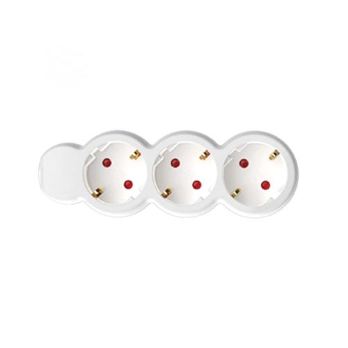 SOMOGYI Home NV 3/WH hálózati elosztó, 1,5 m, H05VV-F 3G1,0 mm2 kábel, IP20 kivitel, 3 védőérintkezős aljzat, max. 3500W, fehér