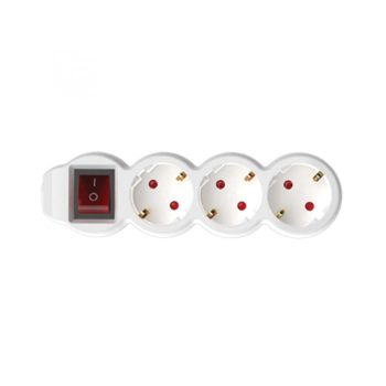   SOMOGYI Home NV 3K-5/WH/1,5 hálózati elosztó, 5 m, H05VV-F 3G1,5 mm2 kábel, kétpólusú kapcsoló, IP20 kivitel, 3 védőérintkezős aljzat, max. 3500W, fehér