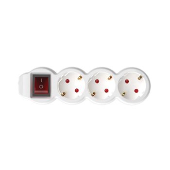   SOMOGYI Home NV 3K/WH/1,5 hálózati elosztó, 1,5 m, H05VV-F 3G1,5 mm2 kábel, kétpólusú kapcsoló, IP20 kivitel, 3 védőérintkezős aljzat, max. 3500W, fehér