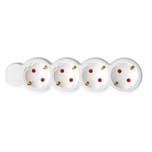 SOMOGYI Home NV 4/WH hálózati elosztó, 1,5 m, H05VV-F 3G1,0 mm2 kábel, IP20 kivitel, 4 védőérintkezős aljzat, max. 3500W, fehér