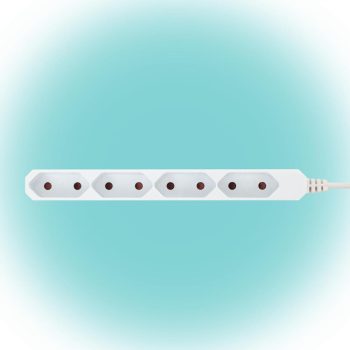   SOMOGYI Home NV 4E-3/WH EURO hálózati elosztó, 3 m, H05VVH2-F 2 x 0,75 mm2, 4 védőérintkezős EURO aljzat, max. 2300 W, fehér