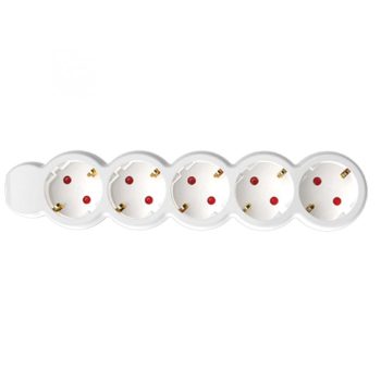   SOMOGYI Home NV 5/WH hálózati elosztó, 1,5 m, H05VV-F 3G1,0 mm2 kábel, IP20 kivitel, 5 védőérintkezős aljzat, max. 3500W, fehér