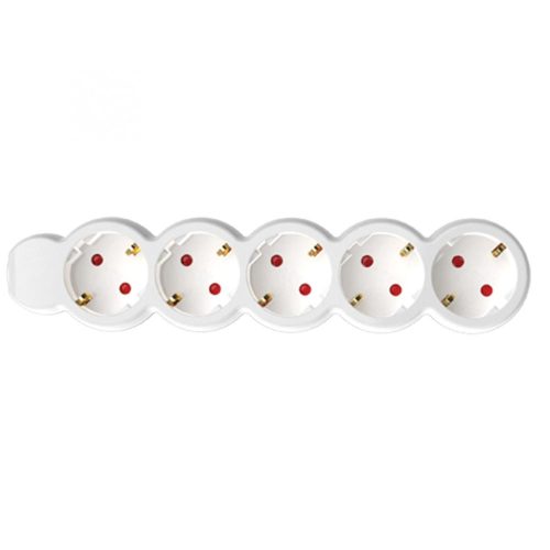 SOMOGYI Home NV 5/WH hálózati elosztó, 1,5 m, H05VV-F 3G1,0 mm2 kábel, IP20 kivitel, 5 védőérintkezős aljzat, max. 3500W, fehér