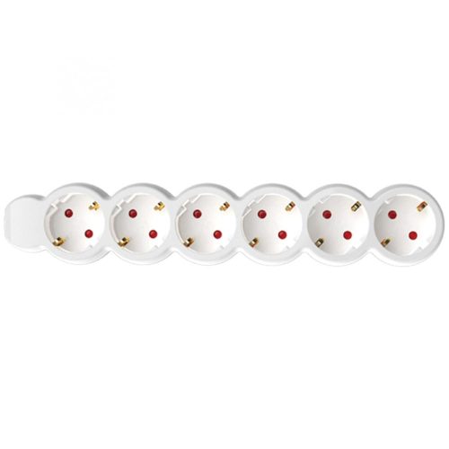 SOMOGYI Home NV 6/WH hálózati elosztó, 1,5 m, H05VV-F 3G1,0 mm2 kábel, IP20 kivitel, 6 védőérintkezős aljzat, max. 3500W, fehér