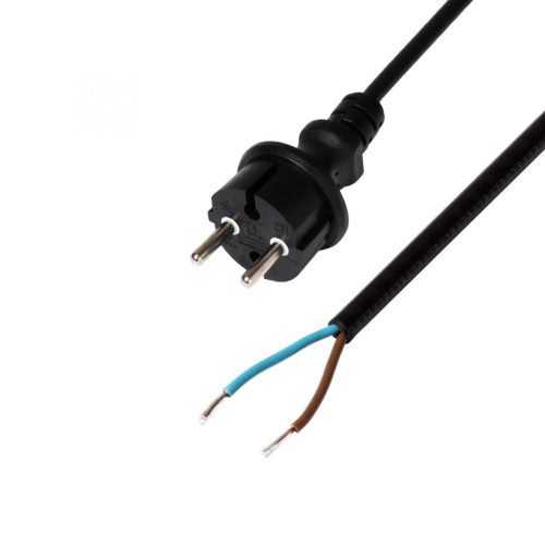 SOMOGYI Home N 10-3/1,0 hálózati csatlakozókábel, 3 m, H05RN-F 2 x 1,0 mm2 gumikábel,  IP44 védettség, max.2300W, fekete