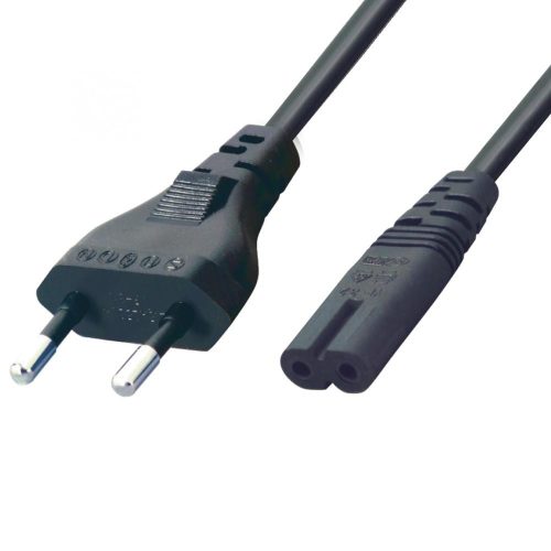 SOMOGYI Home N 11/VDE hálózati csatlakozókábel, 1,5 m, H03VVH2-F 2x0,5 mm2, max.500W, fekete