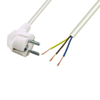   SOMOGYI Home N 7 hálózati csatlakozókábel, 2 m, H05VV-F 3G0,75 mm2 kábellel, védőérintkezős, max.1380W, fehér