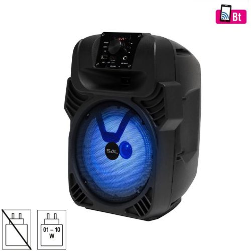SOMOGYI SAL PAR20BTC party hangdoboz, 2-utas hangrendszer, bass-reflex mélysugárzó, Bluetooth, FM rádió, digitális kijelző, LED fényeffekt