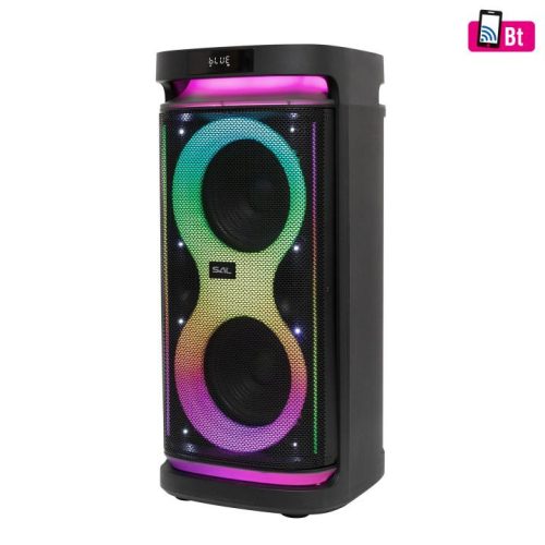 SOMOGYI SAL PAR2400BT party hangdoboz, 160 Watt, beépített akkumulátor és LED fény, Bluetooth, USB/microSD zenelejátszás, gitár és mikrofon bemenetek, 2-utas, 3 hangszóró