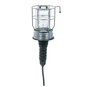   SOMOGYI Home PL 20 szerelőlámpa, 60 W, E27, IP54, fém rács, gumi markolat, kettős szigetelés