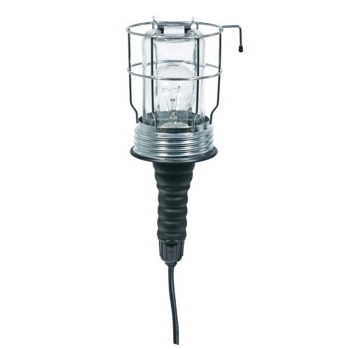 SOMOGYI Home PL 20 szerelőlámpa, 60 W, E27, IP54, fém rács, gumi markolat, kettős szigetelés