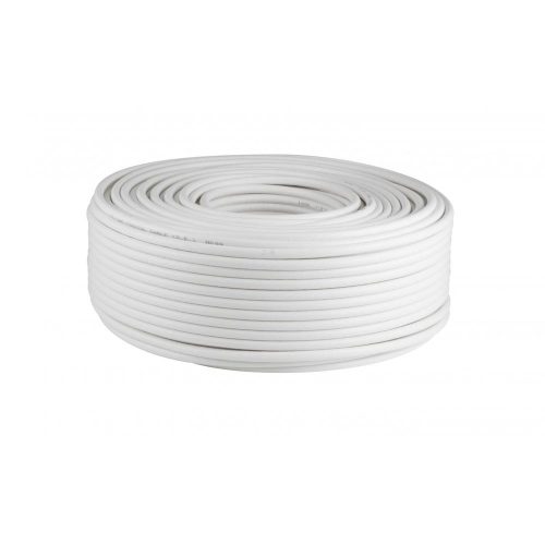 SOMOGYI Home RG 6-32/WH koax kábel, 75 Ohm, PVC és PE szigetelés, réz ér, 32 szál rézharisnya, alumínium + PET fólia, 100m, fehér