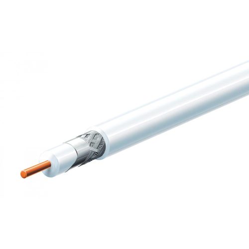SOMOGYI Home RG 6U/WH koax kábel, 75 Ohm, PVC és PE szigetelés, réz bevonatú acél ér, 48 szál rézharisnya, alumínium + PET fólia, 100m, fehér