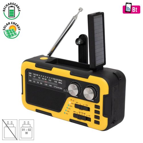 SOMOGYI SAL RPH 2 multifunkciós napelemes rádió, hibrid töltés, 3 sávos AM-FM-SW rádió, BT, ~40 óra üzemidő