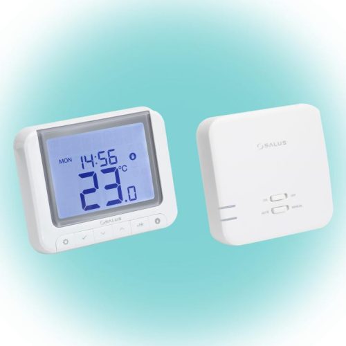 SOMOGYI SALUS RT520RF vezeték nélküli szobatermosztát, Opentherm csatlakozó, kontaktus kimenet, LCD, PIN kód, szerviz figyelmeztető, 5 - 32,5 °C