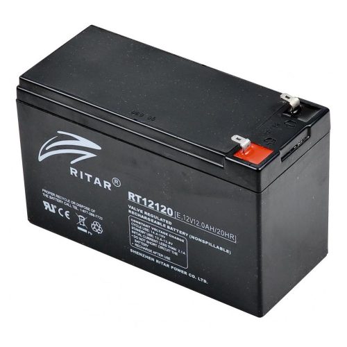 SOMOGYI Ritar RT 12120 ólomakkumulátor, 12V/12 Ah, 5 éves élettartam, zárt konstrukció,