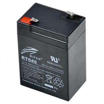   SOMOGYI Ritar RT 645 ólomakkumulátor, 6V/4,5 Ah, 5 éves élettartam, zárt konstrukció,
