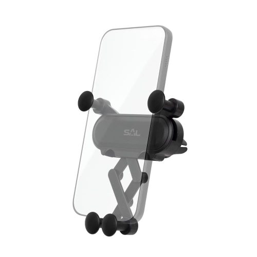 SOMOGYI SAL SA064 autós mobiltartó, szellőzőnyílásra helyezhető, forgatható, billenthető, egykezes, 65-80 mm telefon, 11 mm vastagság