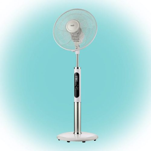 SOMOGYI Home SFR 40 3D álló ventilátor, 60 W, 3 fokozat, 40 cm-es lapátátmérő, 3D-s oszcillálás, távirányító, átlátszó lapát, LED kijelző, fehér