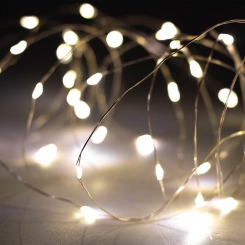 SOMOGYI Home SML100WW micro LED fényfüzér, 5 méter, napelemes, kül- és beltéri kivitel, 100 db melegfehér micro LED