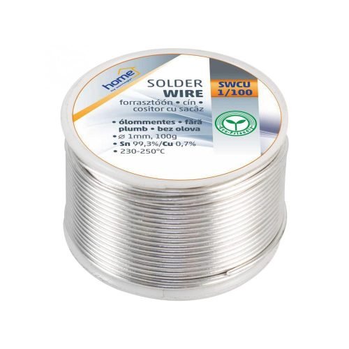 SOMOGYI Home SWCU 1/100 forrasztóón 1mm, 100g, európai gyártótól származó kiváló minőségű forrasztóón, összetétel: SN/PB: 60/40%, gyanta: 2,0%