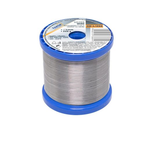 SOMOGYI Home SW 1/250 forrasztóón, 1mm, 250g, európai gyártótól származó kiváló minőségű forrasztóón, összetétel: SN/PB: 60/40%, gyanta: 2,0%