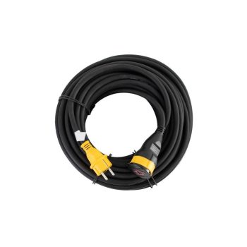   SOMOGYI STANLEY SXECCR91A1E hosszabbító lengőaljzattal, 10 m, IP44-es védelem, kül- és beltéren egyaránt használható, H07RN-F 3G1,5 mm2 fekete kábel