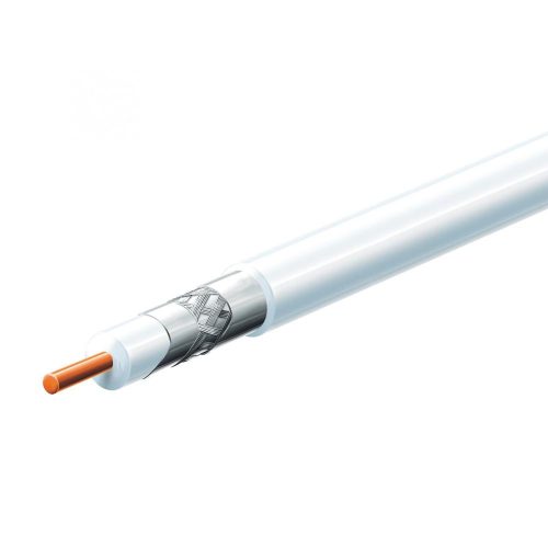 SOMOGYI Home S 6TSP/WH koax kábel, 75 Ohm, PVC és PE szigetelés, réz bevonatú acél ér, alumínium + PET fólia 96 szál aluharisnya, 100m, fehér